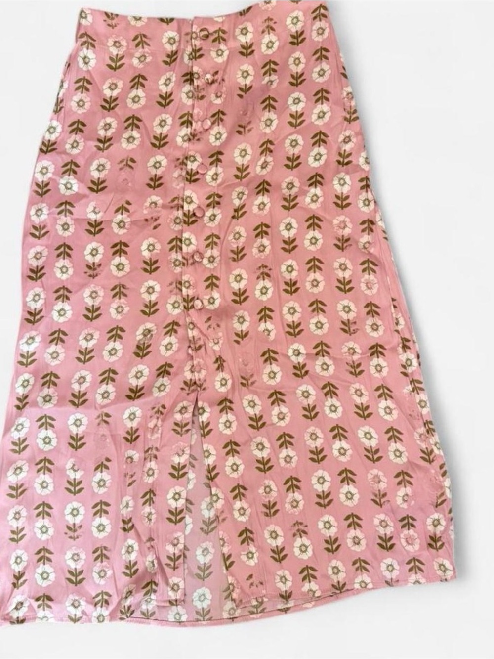 Free People Pink Floral Midi Skirt